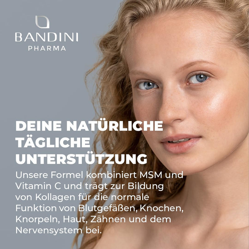 [Australia] - Bandini® MSM 2000 mg + natural vitamin C | 365 tablets instead of capsules (6 months) with methylsulfonylmethane | For hair, skin, joints and nails | Highly dosed, vegan, laboratory tested, without additives 365 pieces (pack of 1) 