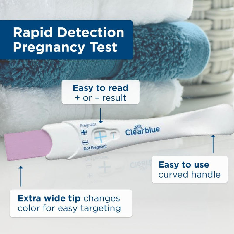 Clearblue Rapid Detection Pregnancy Test, Home Pregnancy Kit, 3 Count 3 Count (Pack of 1)