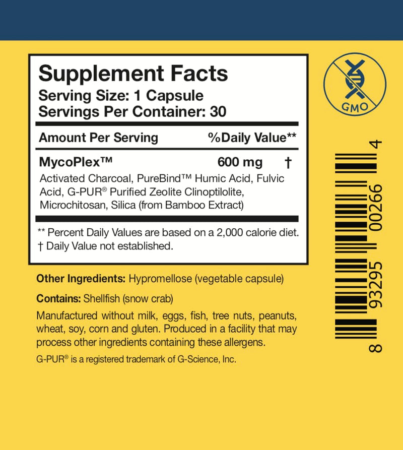[Australia] - Researched Nutritionals Activated Charcoal Pills for GI Detox Support - MycoPul - Humic & Fulvic Acid for to Support Mold Detox - Helps Bind Mycotoxins in The GI Tract (30 Capsules) 