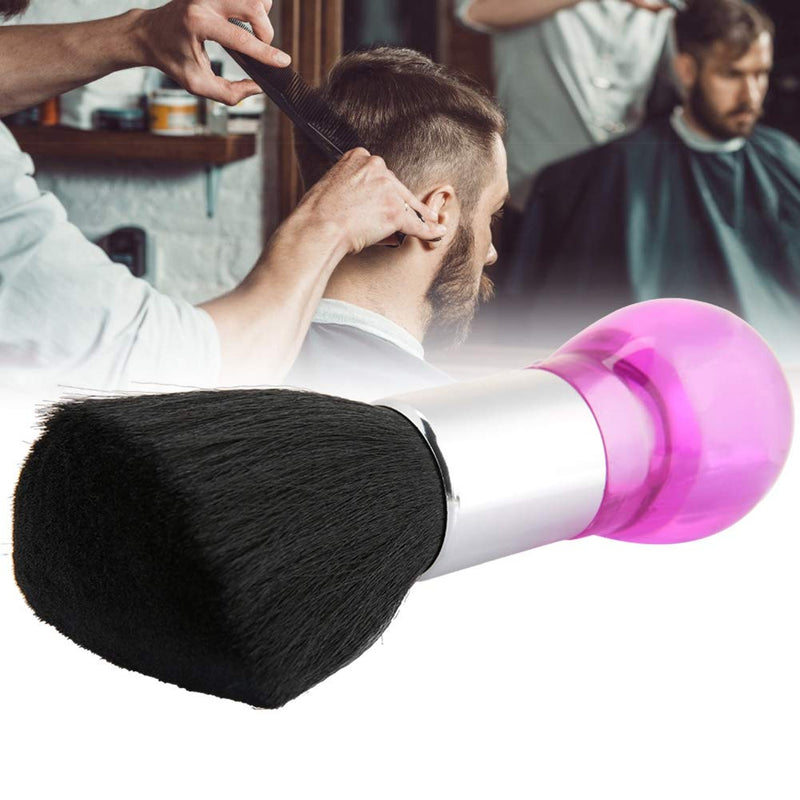 2 Colors Professional Neck Face Duster Brush Barber & Salon Hair Clean Hairbrush Cutting Comfortable Grip Hairdressing Styling Tool () Pink