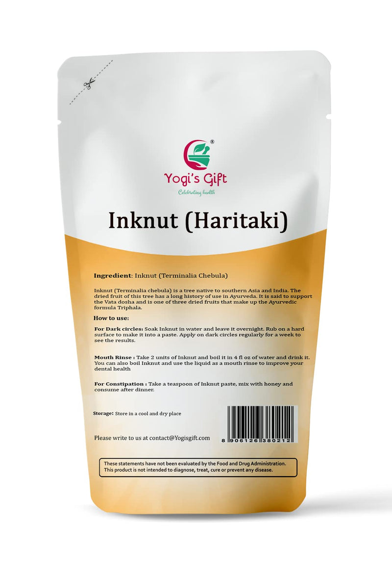 [Australia] - Haritaki/Inknut for Dark Circles | 8 Ounce (227 Grams) | 100% Naturally Dried Whole herb | Terminalia chebula | by Yogi's Gift® Haritaki 