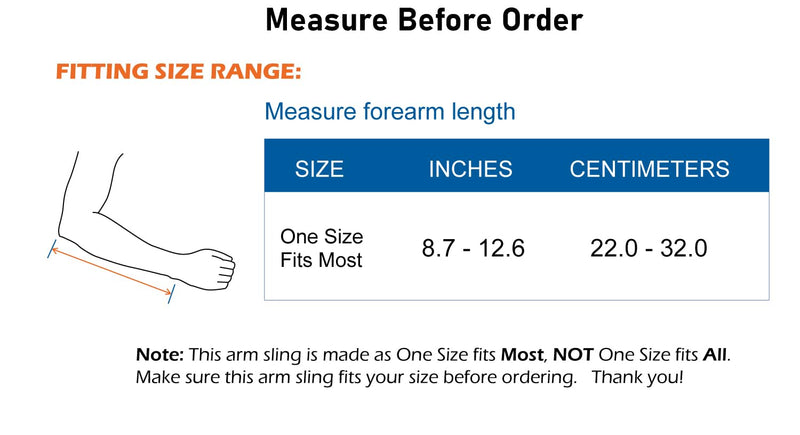 [Australia] - Arm Sling – Lightweight & Breathable Medical Sling with Adjustable Shoulder Strap for Torn Rotator Cuff, Broken or Fractured Forearm Bones, One size fits most 