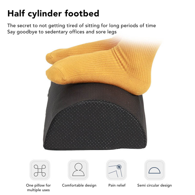 [Australia] - Half Moon Bolster Pillow for Legs, Knees, Lower Back and Head, Half Round Support Pillow, Massage Bolster, Lumbar Support Pillow for Bed, Sleeping, Improves 
