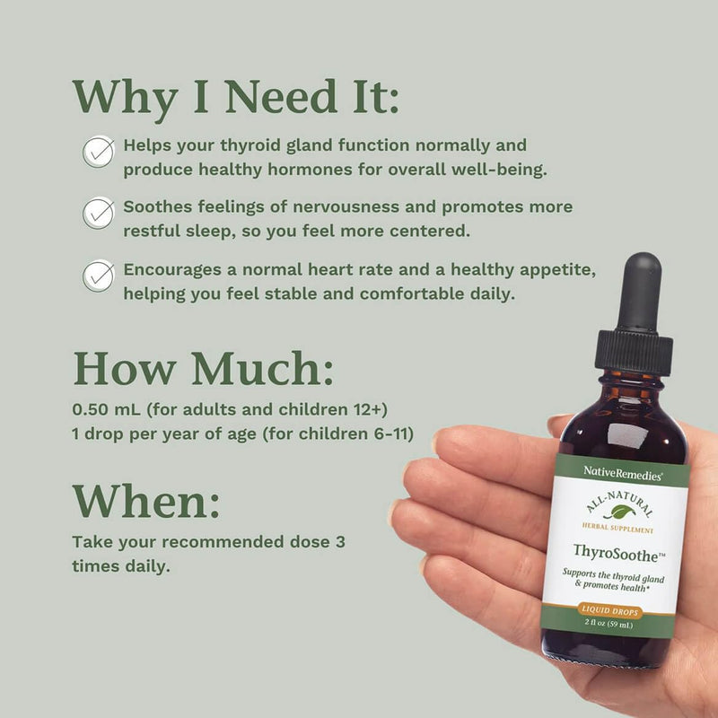 [Australia] - Native Remedies ThyroSoothe - All Natural Herbal Supplement Soothes The Thyroid Gland - Supports Systemic Balance in The Endocrine System and Thyroid Gland - 59 mL 