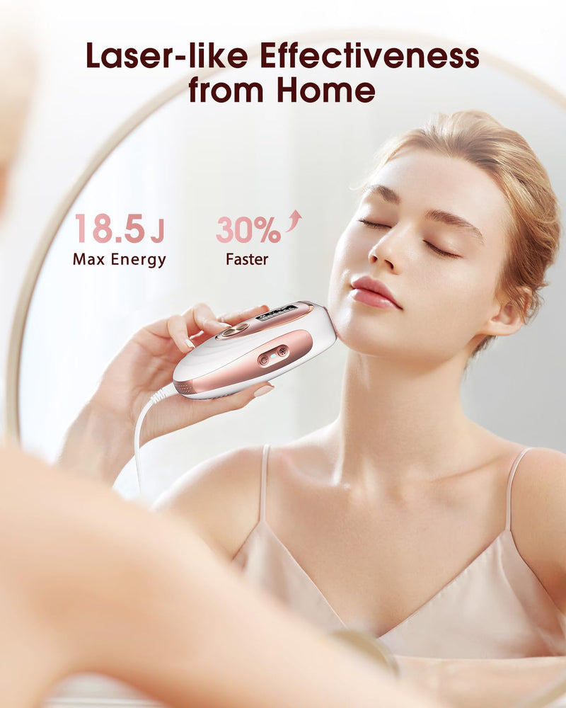 [Australia] - LYSMOSKI Laser Hair Removal, IPL Hair Removal with Ice-Cooling System for Painless & Long-Lasting Result, Safe At-Home Hair Remover Device for Armpits Back Legs Arms Face Bikini Line, Rose Gold 