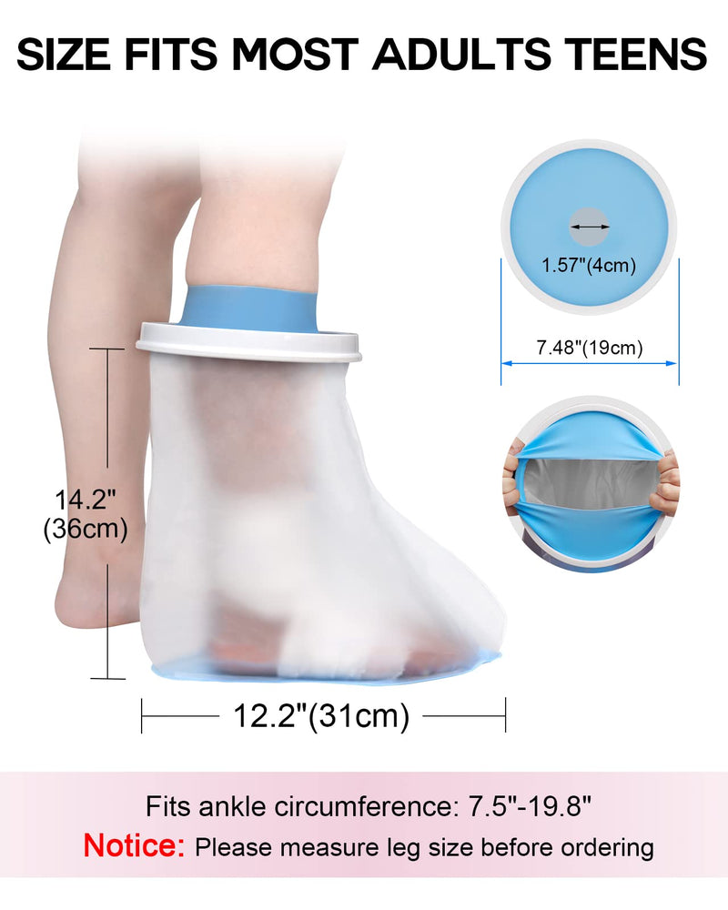 [Australia] - Waterproof Foot Cover for Shower Adult, Foot Cast Covers with Non-Slip Padding Bottom, Watertight Ankle Foot Cast Protector for Surgery Bandage Dressing Wound, Reusable 