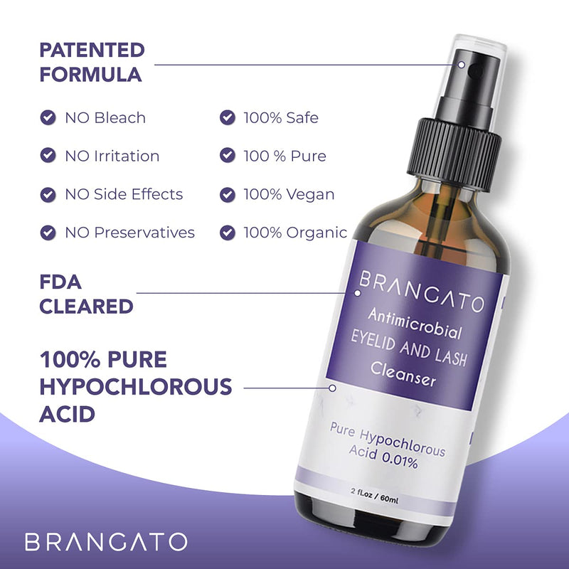 [Australia] - Eyelid and Lash Cleanser - Dry Eye Relief, Stye and Blepharitis Treatments, FDA-Cleared Hypochlorous Acid Spray, 60mL(2oz) 