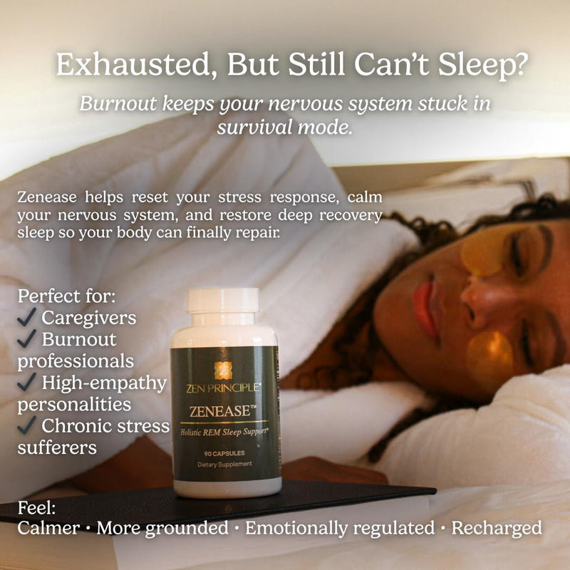 Zen Principle Zenease Sleep Support with Magnesium Glycinate, Ashwagandha KSM-66®, Saffron, L-Theanine & GABA – No Melatonin, Natural Stress Relief & Sleep Aid. 180 Capsules 2