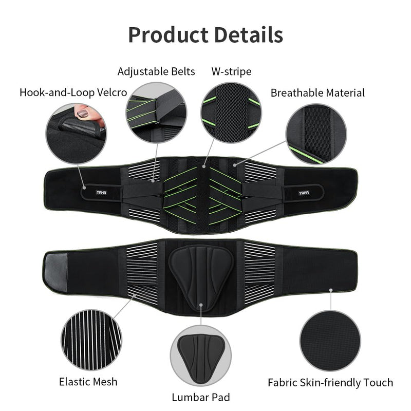 [Australia] - Back Brace for Lower Back Pain Relief for Women/Men with Lumbar Pad, Back Support Belt with 7 Stays for Heavy Lifting, Sedentariness, Breathable Lumbar Support for Herniated Disc, Sciatica - L L(Waist 39"-45") A 