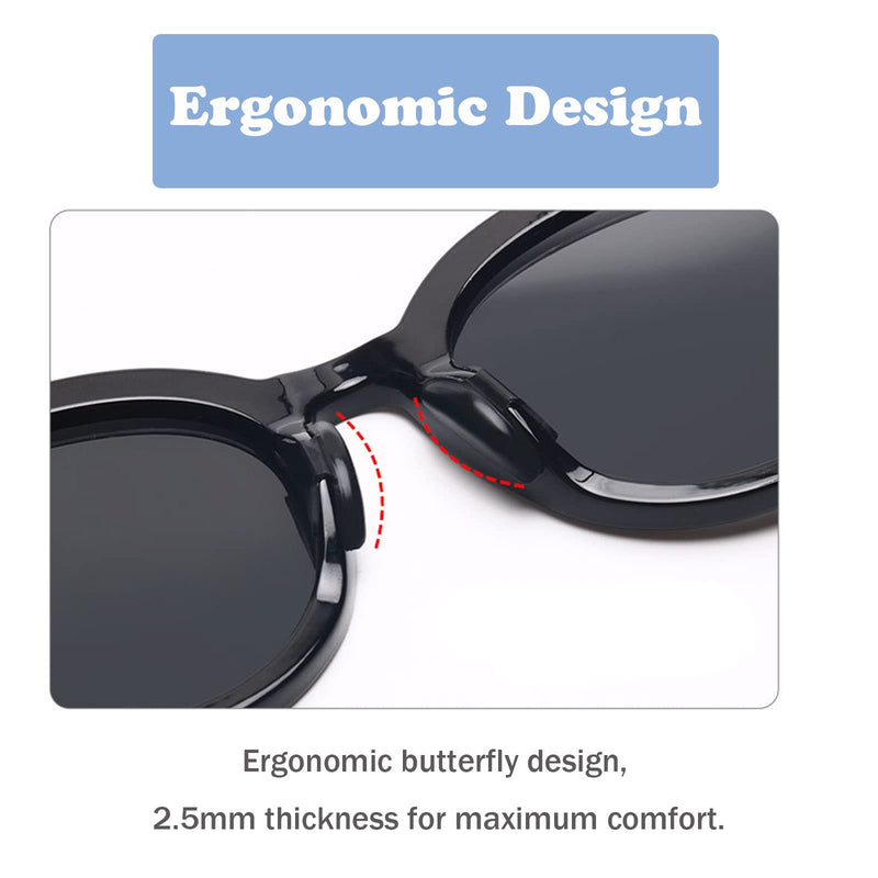 [Australia] - Glasses nose pads silicone, butterfly shape, glasses nose pads soft for glasses, sunglasses, 2.5 mm, 10 pairs, (clear) 10 pairs, clear 