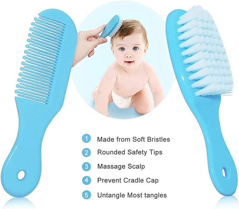 [Australia] - Baby Grooming Kit, Infant Safety Care Set with Hair Brush Comb Nail Clipper Nasal Aspirator,Baby Essentials Kit for Newborn Girls Boys Blue 18 in 1 