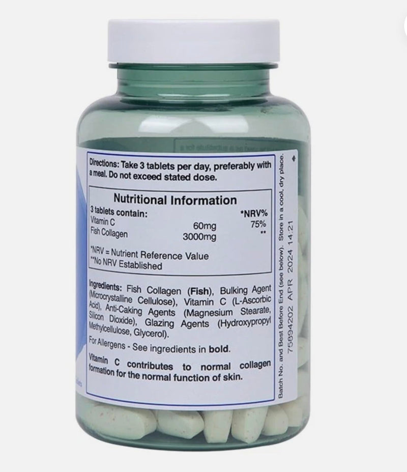 Holland and Barrett Marine Collagen with Vitamin C 3000mg 90 Tablets