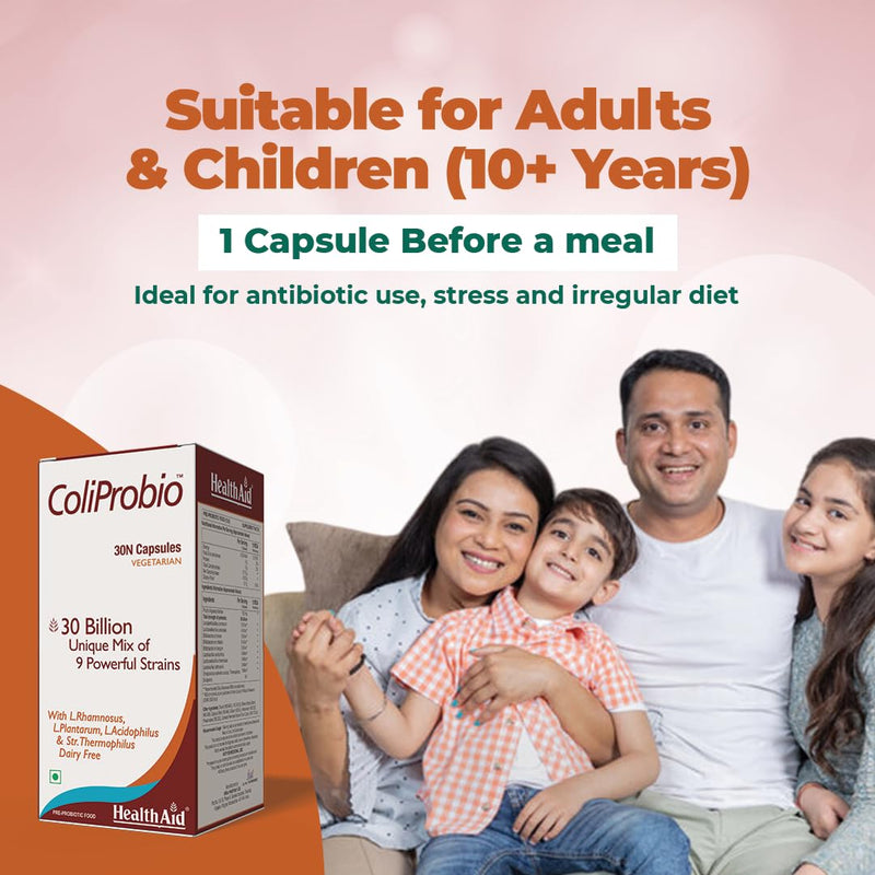 HealthAid ColiProbio 30 Billion Vegetarian Capsules, Pack of 30 Capsules
