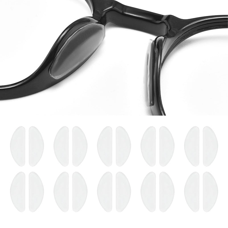 [Australia] - KMKANPO 10 pairs of 1 mm silicone nose pads, non-slip glasses pads, adhesive nose pads, glasses pads, self-adhesive glasses nose pads, glasses accessories, for glasses and sunglasses (transparent) 