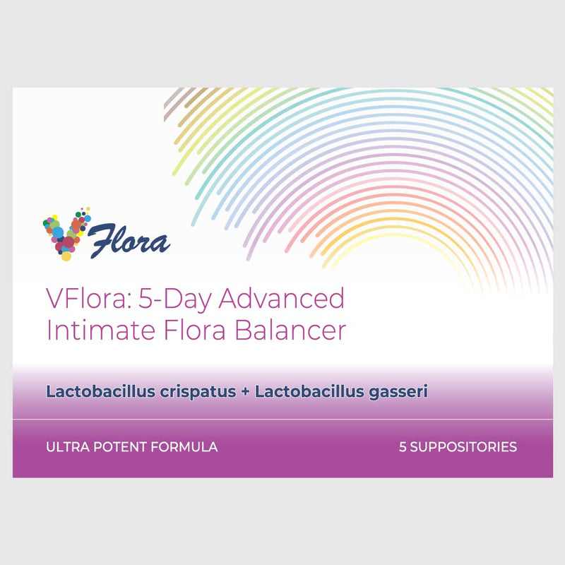 [Australia] - 5-Day Vflora (Lactobacillus crispatus + L. gasseri) to Balance Intimate Flora. Nourish and Nurture Good Flora for Skin Health. Ultra Potent 100% Natural Vegan (5 Suppositories) 