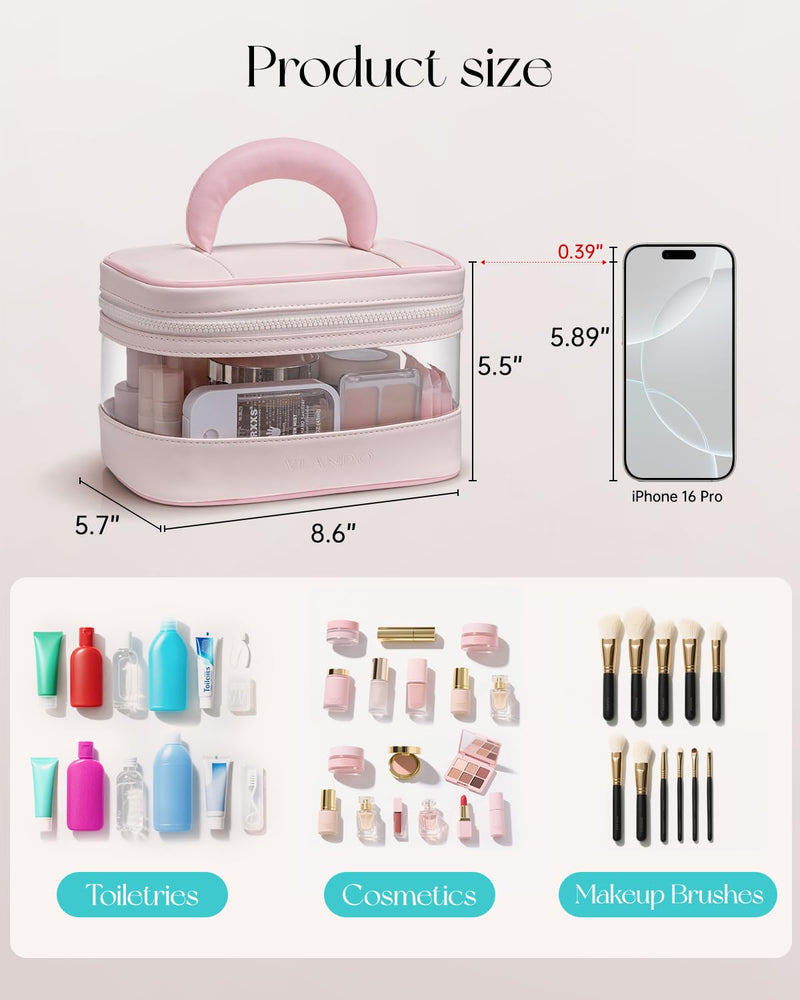 VLANDO Travel Jewelry Case & Travel Makeup Bag