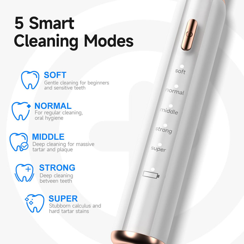 [Australia] - Ultrasonic Dog Teeth Cleaning Kit – Electric Pet Plaque & Tartar Remover Tool with 5 Adjustable Modes & LED Light, Safe Low-Noise Tooth Cleaner for Dogs & Cats, at-Home Dental Care 