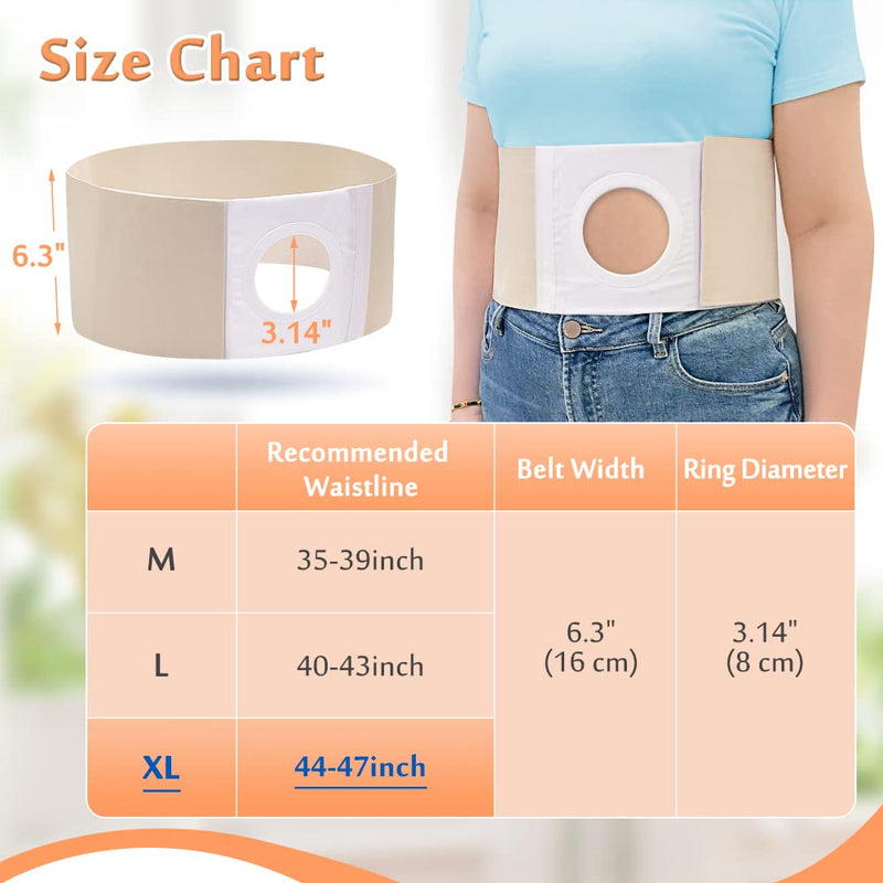 [Australia] - Mybow Ostomy Belt Hernia for Men Women, Urostomy Belt Ostomy Wrap, Stoma Protector, Ileostomy Support Belt, Colostomy Post Operative Abdominal Binder, Hernia Wrap Belt (XL 40-43) X-Large (Pack of 1) 