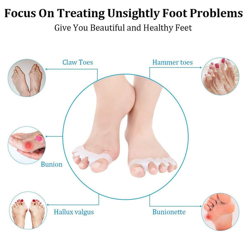 [Australia] - Toe Separator Hallux Valgus Silicone, Pack of 4 Toe Separators, 1 Piece Correction Bandage, Toe Separator, to Relieve Hallux Valgus Pain, Suitable for Men and Women 