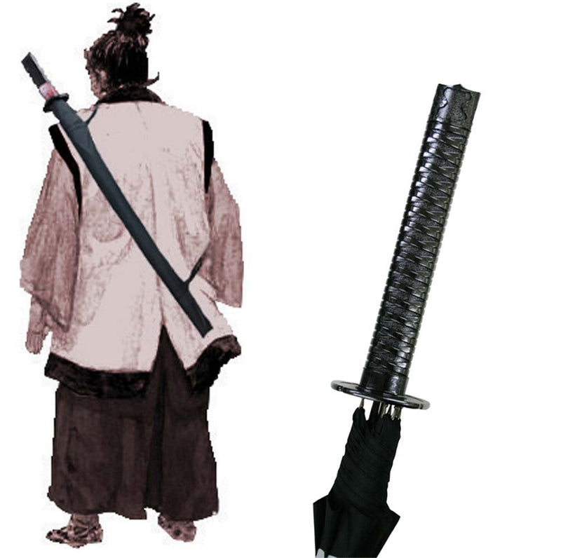 KOMESICHI Umbrella Ninja Samurai Sword Style Japanese Japan Anime Mt.Fuji Black