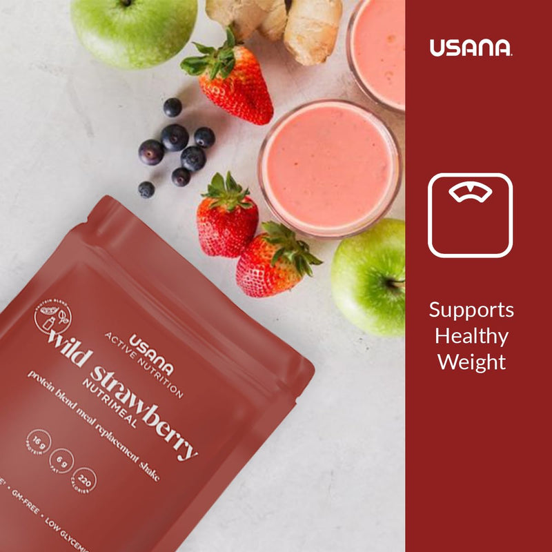 [Australia] - USANA Nutrimeal Meal Replacement Shake - Wild Strawberry - NON-GMO - Gluten Free - Low Glycemic - 540 Grams - 9 Servings 