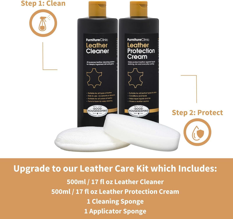 [Australia] - Furniture Clinic Leather Cleaner | Non-Toxic | Removes Dirt & Grime | All-Purpose Cleaning Solution for Couches, Car Seats, Purses, Shoes & Saddles | Restores All Leather Types | 8.5oz / 250ml 250 ml / 8.5 Fl Oz 