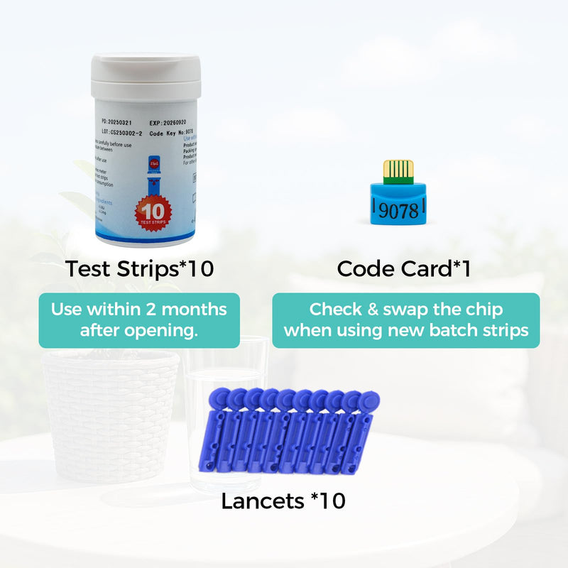 10 PCS Total Cholesterol Test Strips for LCGCU-01 Total Cholesterol Testing Meter (Device NOT Included)