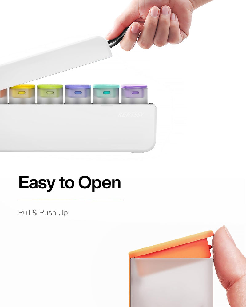Weekly Pill Organizer 1 Time a Day - Travel Pill Box 7 Days, Large Medicine Pill Case Container for Daily Medication Vitamin Supplement Fish Oil, Portable Week Pills Organizers Holder Dispenser, White Translucent-white