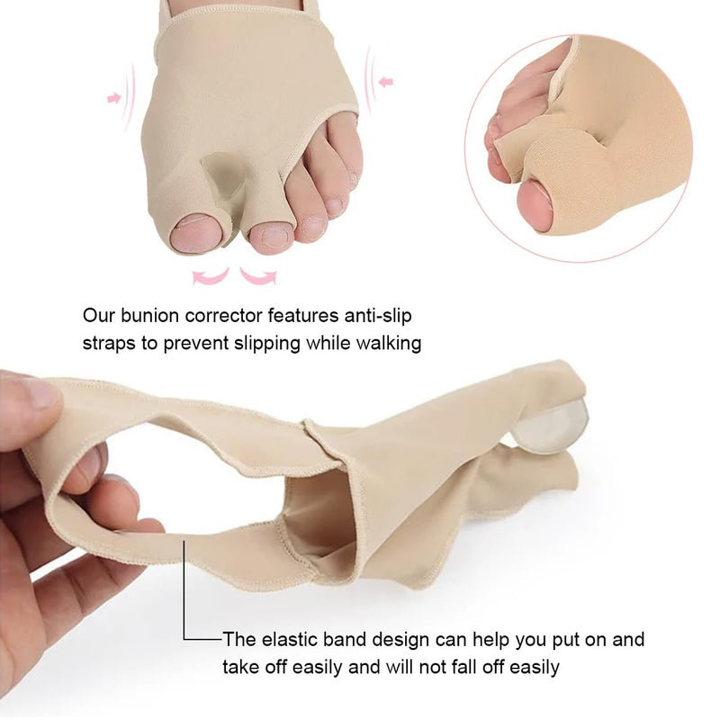 [Australia] - LYITZW Pack of 2 Hallux Valgus Toe Separators with Bunion Protection, Correction Bandage Socks Bunion Corrector with Anti-Slip Belt and Gel Pads for Valgus Bunion 