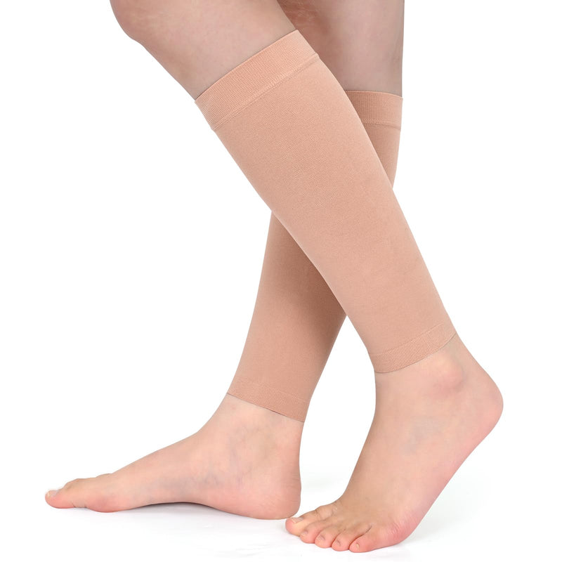 [Australia] - Evolyline calf medical compression stockings for women and men, 20-30 mmHg, without foot, calf compression, calf bandage, thrombosis stockings for shin splints, varicose veins, edema, gradient compression, beige XL 