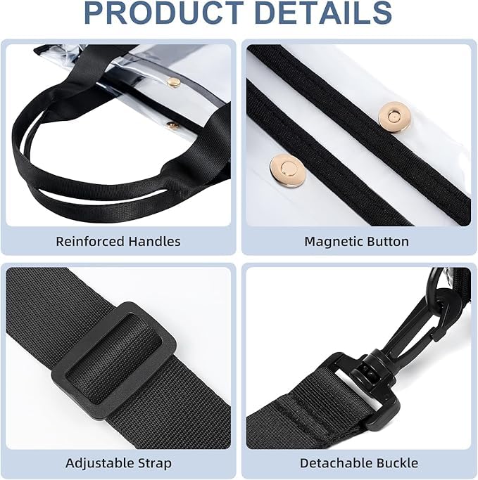 BAGAIL 10 Set Packing Cubes and Clear Bag Stadium Approved