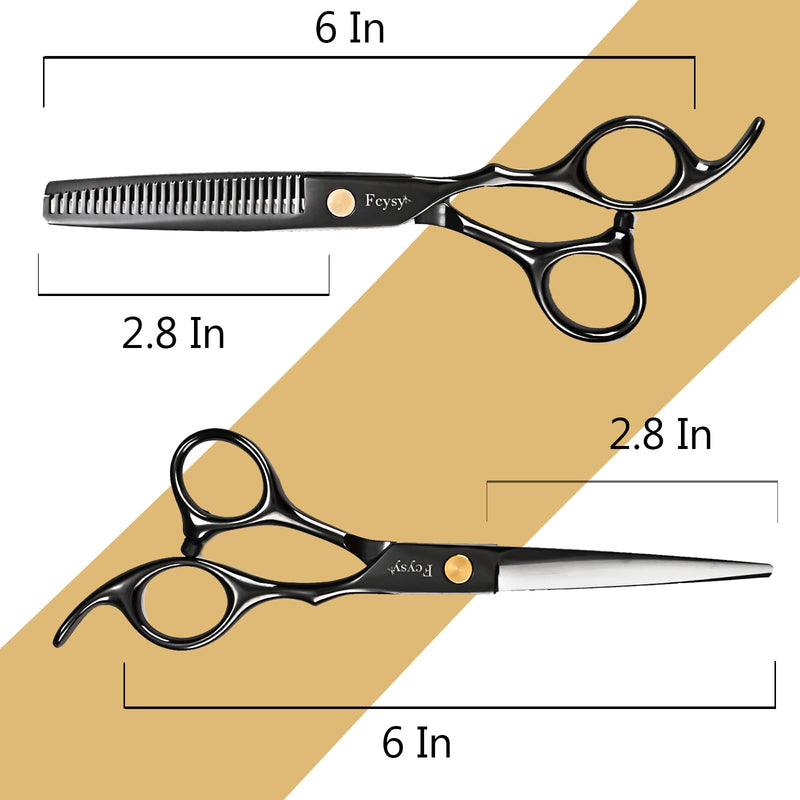 Hair Cutting Scissors Barber Shears Kit, Fcysy Capas De Barbero Profesional Hair Thinning Scissors for Haircutting, Haircut Scissors Blending Shears Eyebrow Hair Trimming Scissors Set for Men Women 13pcs Black