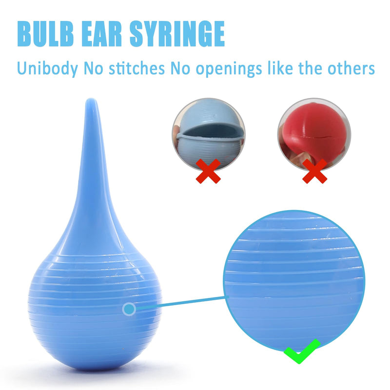 [Australia] - 3 Pack Hand Bulb Ear Syringes, Soft Reusable Rubber Suction Ear Bulb Syringe Ball, Ear Washing Squeeze Bulb, Baby Ear Cleaning Bulb for Kids, Adults, Pet (3 Sizes) 