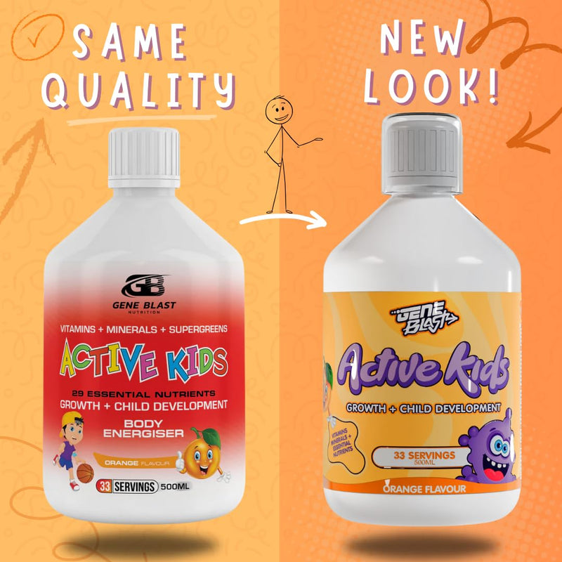 Active Kids Liquid Multivitamin | Kids Vitamins with Minerals & Super Greens | 29 Essential Nutrients for Daily Nutrition | 500ml