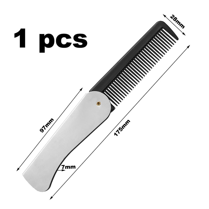 [Australia] - Beard comb men, beard comb men, pocket comb, folding comb, mini comb, pocket comb men, made of stainless steel, foldable, 1 piece 