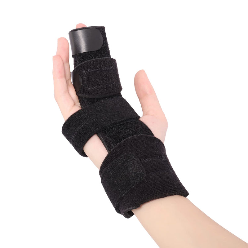 Trigger Finger Splint Finger Brace for 2 Fingers Reversible Finger Splints for Mallet Finger Broken Finger Arthritis Metacarpal Fracture Hand Brace with Finger Support Joints Immobilizer-S/M S/M