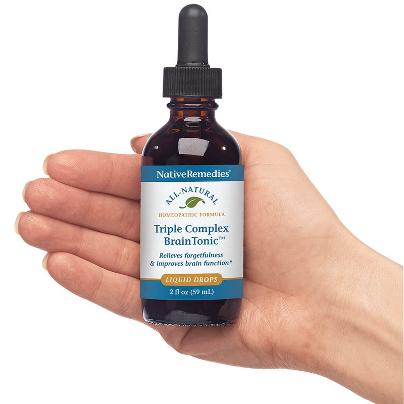 Native Remedies Triple Complex Brain Tonic - Natural Homeopathic Formula | Relieves Forgetfulness, Mental Fatigue and Problems Concentrating - Supports Brain Function, Memory and Alertness - 59 mL