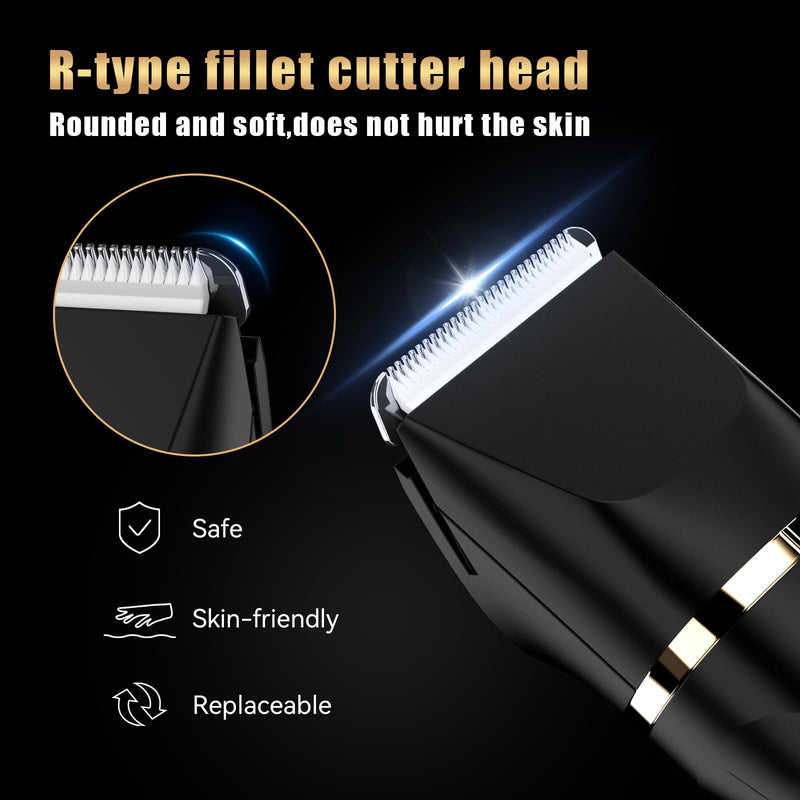 [Australia] - Electric Body Hair Trimmer for Men and Women - Groin Trimmer, Bikini Shaver, Wet/Dry Groomer with Replaceable Ceramic Blade Heads, Type-C Recharge Dock, and Waterproof Hygiene Razor 