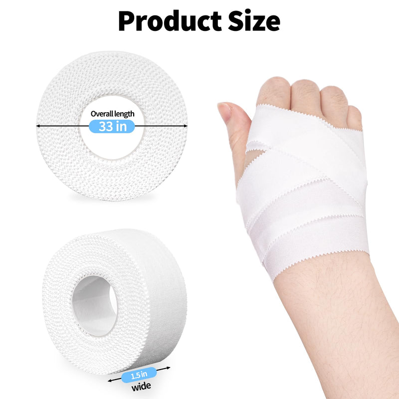 [Australia] - 6 rolls of sports tape, white sports tape, inelastic kinesiology tape (2.5 cm x 10 m), tearable sports bandage, self-adhesive tape with skin-friendly for handball, football, volleyball, all sports 