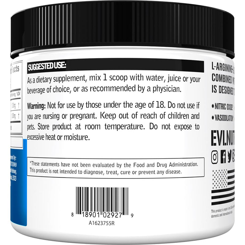 [Australia] - Evlution Nutrition L-Arginine + L-Citrulline - Endurance + Workout Performance Supplement - 2000mg Complex - Vasodilation + Nitric Oxide Support - Vegan + Gluten Free Powder - 75 Servings 