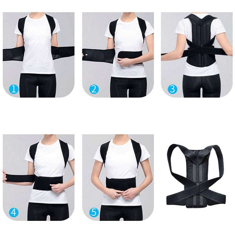 Posture Corrector for Men and Women Adjustable Posture Brace Provides Lumbar & Back Support Shoulder and Clavicle Lower and Upper Back Kyphosis Posture Device.Corrects Slouching & Bad Posture (M) Medium