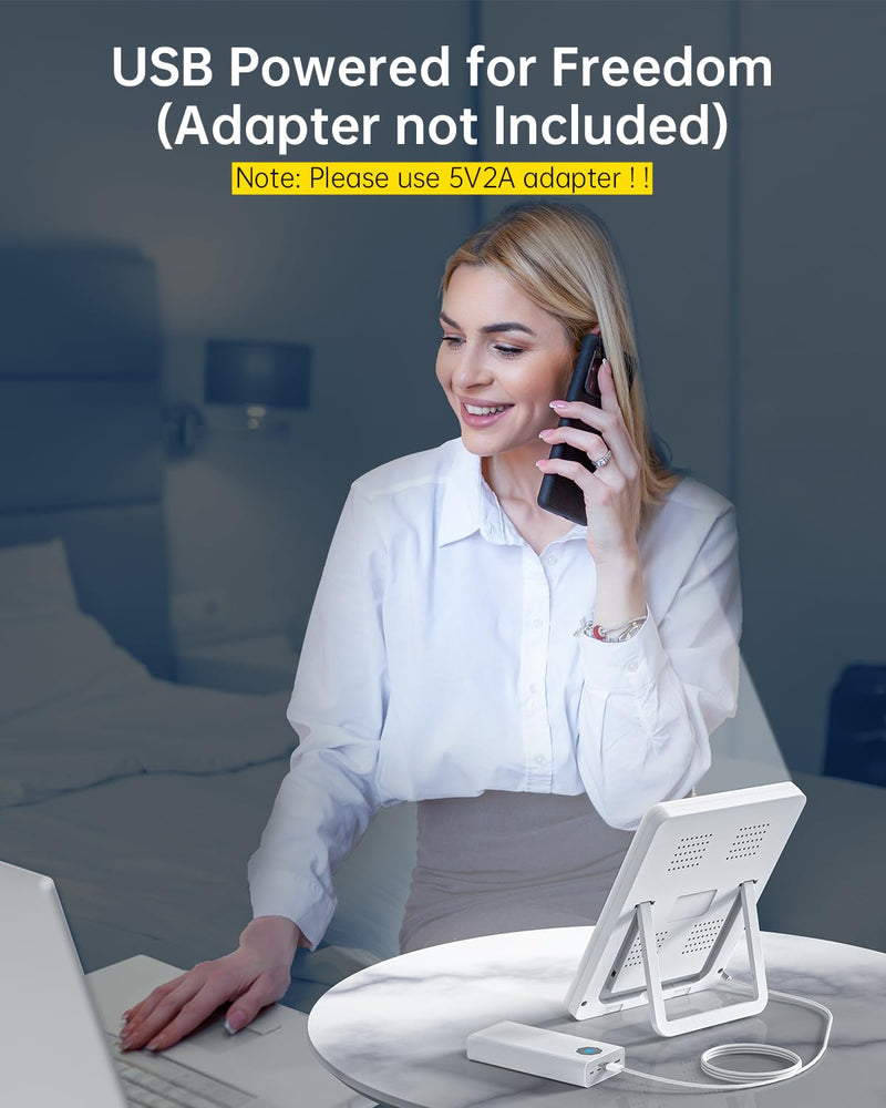 [Australia] - Light Therapy Lamp - 10000 Lux Therapy Light, 3 Timing & Mode Happy Lamp, Touch Control Daylight Lamp with Memory Function, Portable Light Therapy Box for Home/Office Use As Lift Mood USB-A 