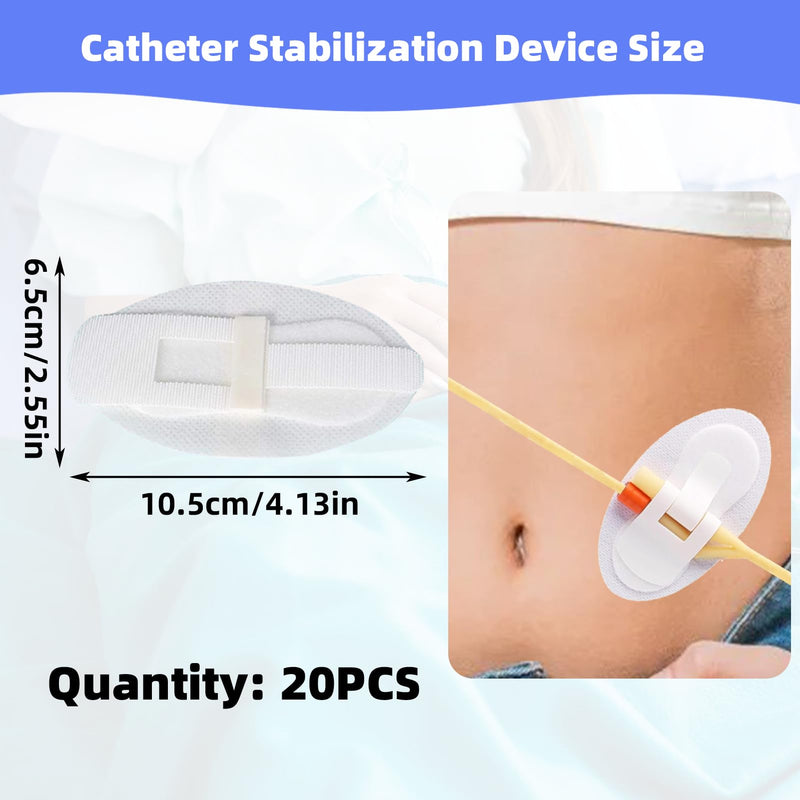 [Australia] - 20Pcs Foley Catheter Stabilization Device, Catheter Tube Holder, Adhesive Catheter Urinary Leg Bag Legband Holder Catheter Supplies for Single/Double Tube, G Tube and Feeding Tube in Place 20pcs White 