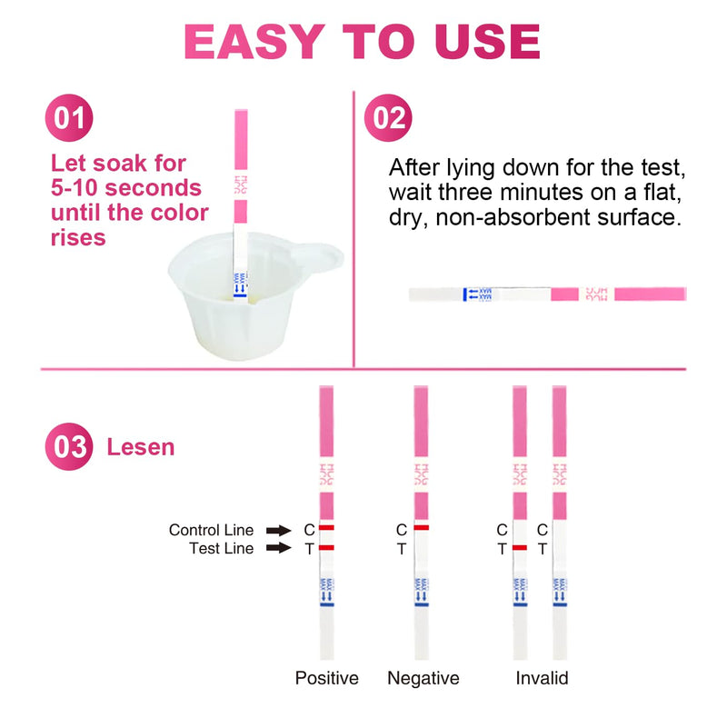 20x Pregnancy Test Strips Kit with Urine Cups hCG Test Strips - Early Detection Home Rapid Prenancy Tests Kit 10mIU/mL
