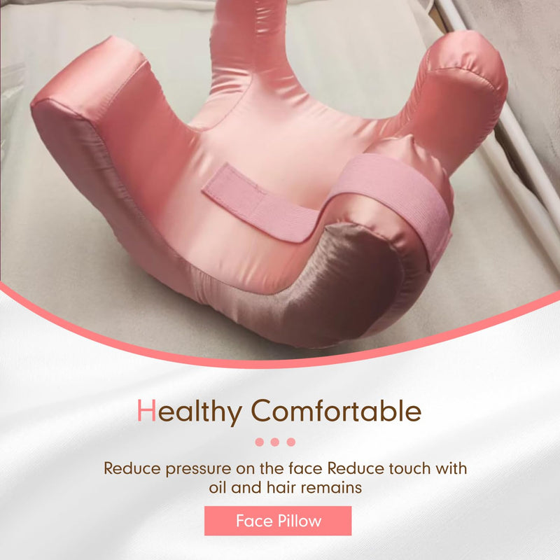 [Australia] - Face Pillow for Wrinkles,Pink Face Massage Pillow Sleeping Face Down for Wrinkles Satin for Maintaining Facial Wrinkles and Sleep Lines Pink 