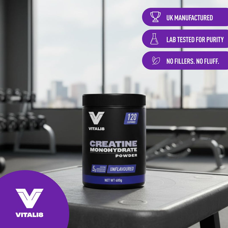 Creatine Monohydrate Powder 600g | 120 Servings | Pure Micronised Creatine | Unflavoured, Easy to Mix | High Strength Creatine Supplement for Performance, Recovery & Energy Support