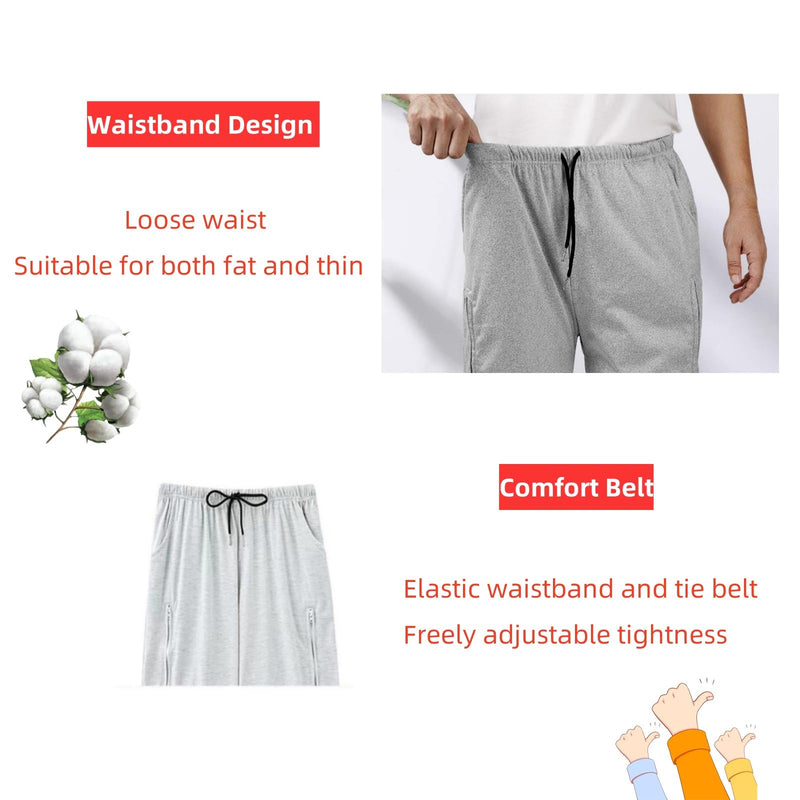 [Australia] - Catheter Leg Bag Pants for Men/Women,Pants for bedridden Patients,Catheter Clothing,Cotton Pants for Urine Bags After Surgery,Drainage Bags Can Be Hidden in Pants Grey Medium 