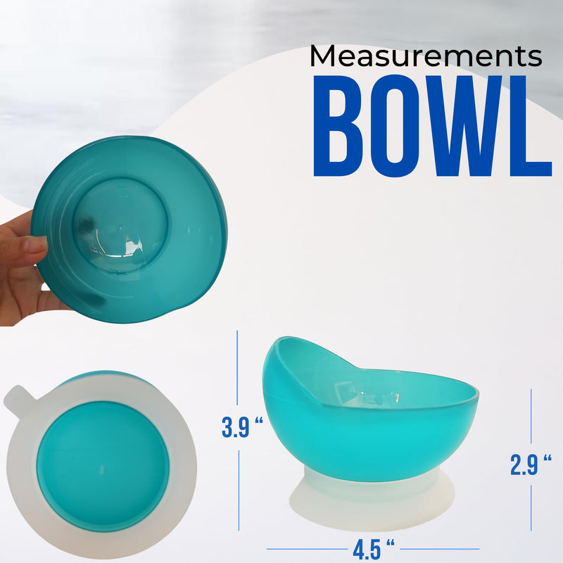 [Australia] - Scoop Bowls for Elderly | High-Low Scoop Bowl with Suction Base | Adaptive utensils | Dish for Adults with Special Needs from Parkinsons, Dementia, Stroke or Tremors 