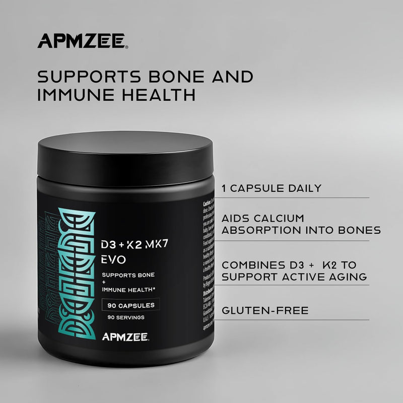 Vitamin D3 K2 Supplements 90 Capsules | Vegan Vitamin D3 2000iu & K2 100ug (MK7) | 2+ Month Supply | Supports Bone Strength, Immune Function, Heart & Circulation Health