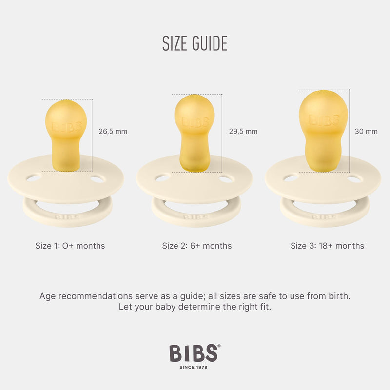 [Australia] - BIBS Pacifiers - Colour 4 Pack | Round Nipple Baby Pacifier | BPA Free Natural Rubber Latex Soother | Made in Denmark | Size 6-18 Months | Boy Colors 6-18 Month 